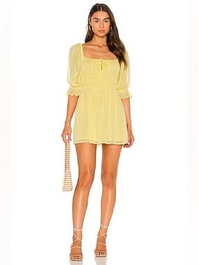 NEW MAJORELLE Lelani Mini Dress in Light Yellow